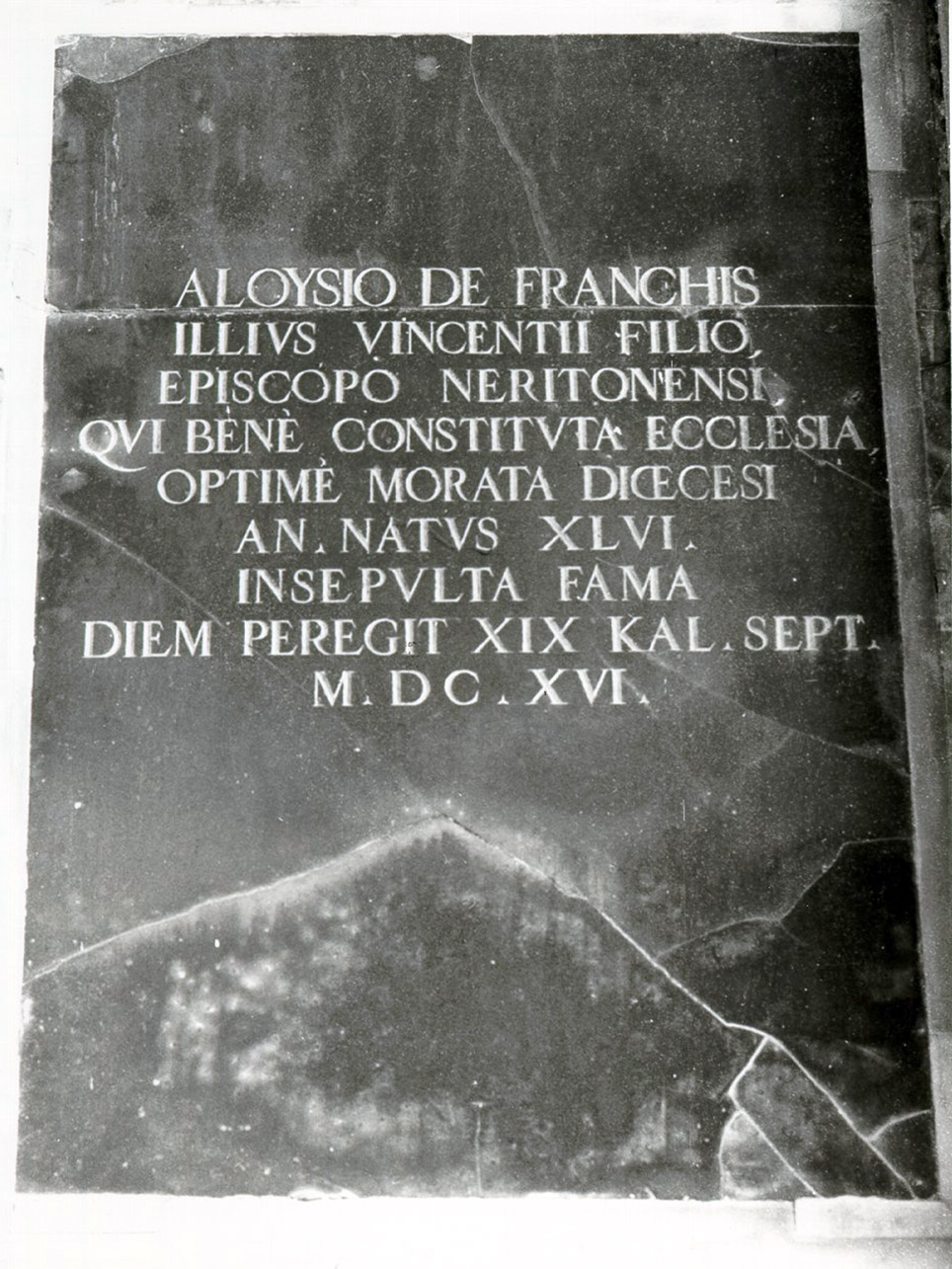 LAPIDE COMMEMORATIVA - BOTTEGA NAPOLETANA (PRIMO QUARTO sec. XVII)