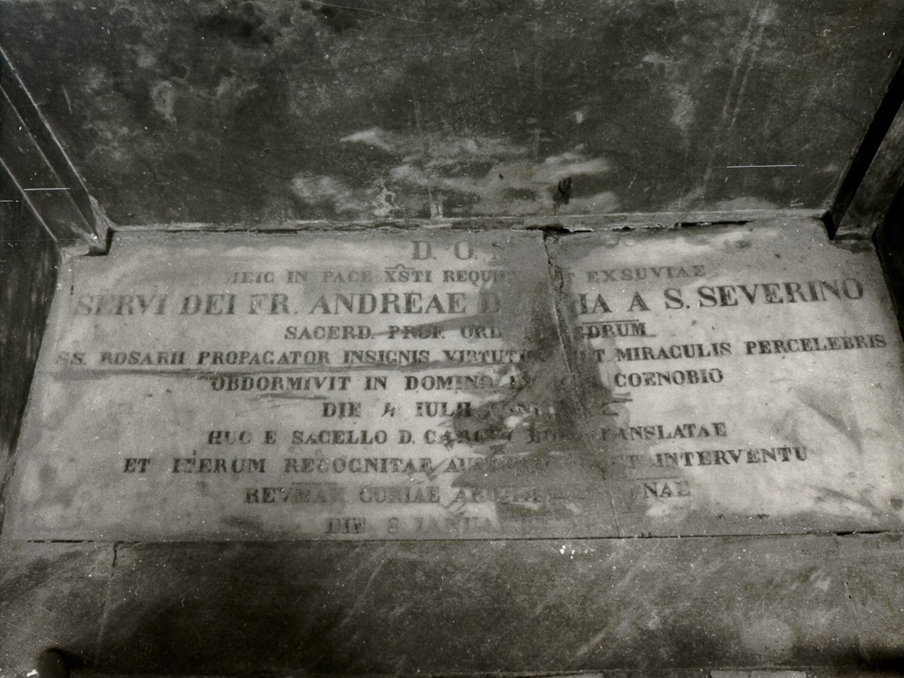 LAPIDE COMMEMORATIVA - ambito napoletano (FINE sec. XIX)