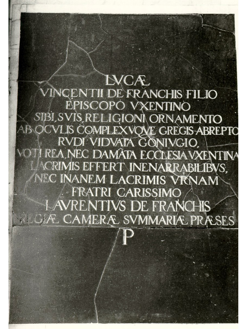 LAPIDE COMMEMORATIVA - BOTTEGA NAPOLETANA (PRIMO QUARTO sec. XVII)