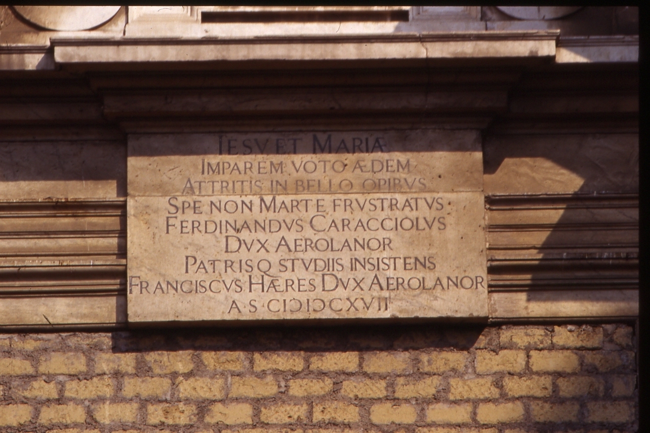 lapide celebrativa - bottega napoletana (sec. XVII)