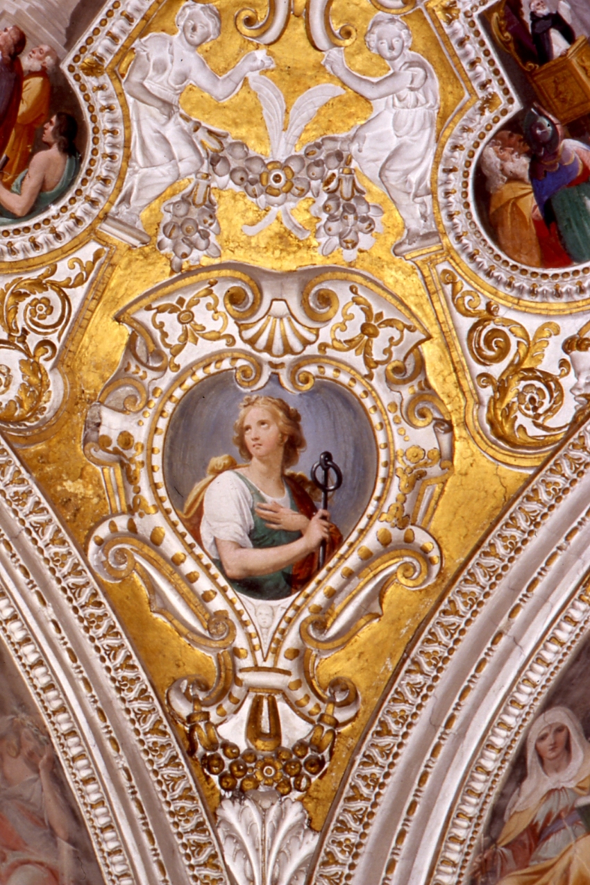 figura allegorica femminile (dipinto, elemento d'insieme) di Azzolino Giovanni Bernardino (primo quarto sec. XVII)
