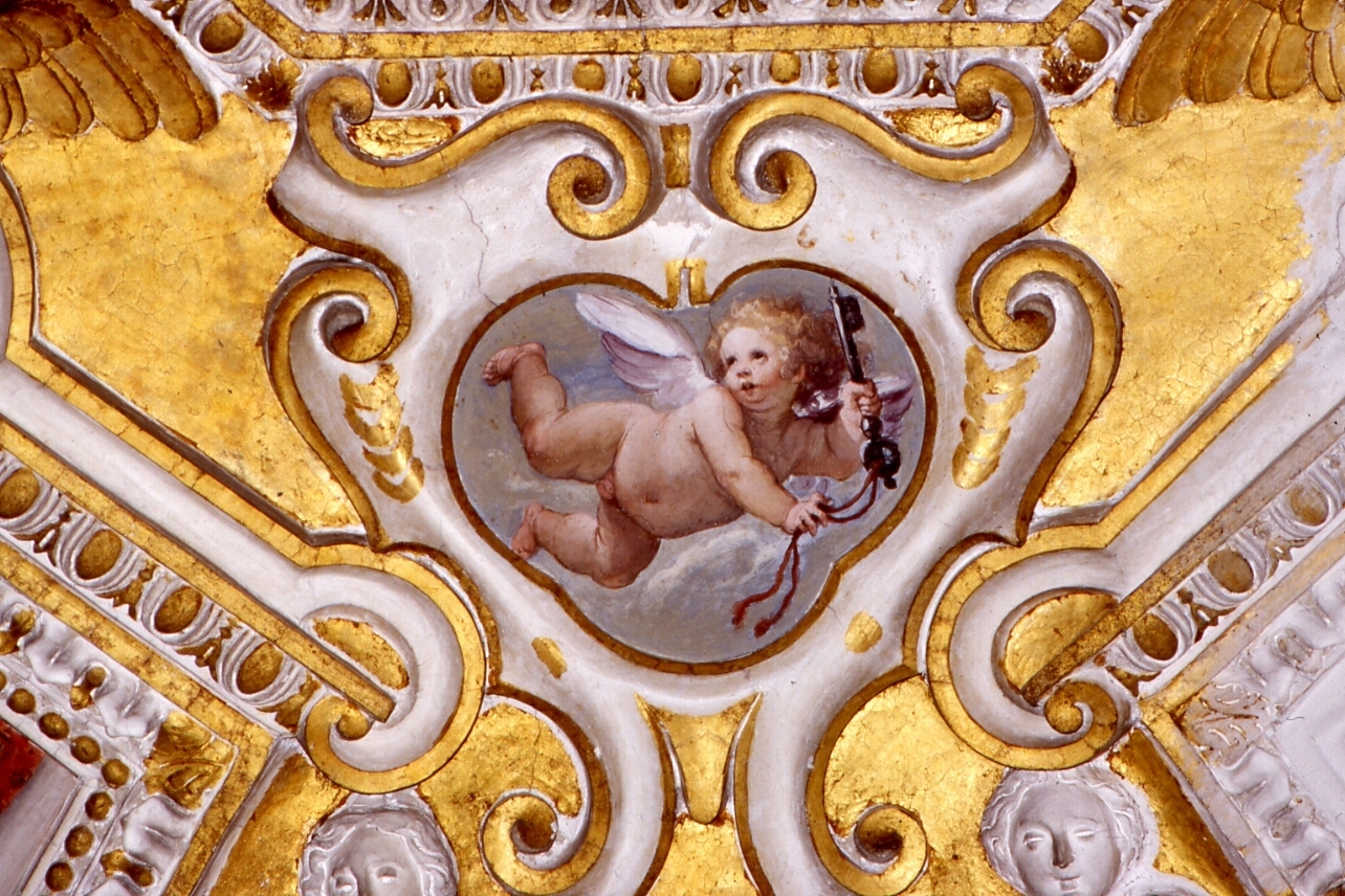 putto con chiave (dipinto, elemento d'insieme) di Azzolino Giovanni Bernardino (primo quarto sec. XVII)