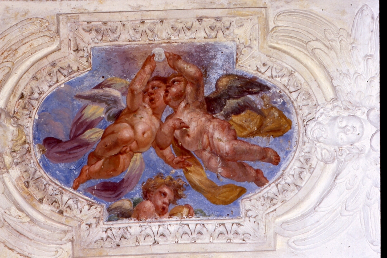 putti con attributo di Santa Caterina (dipinto, elemento d'insieme) di Beinaschi Giovan Battista (metà sec. XVII)