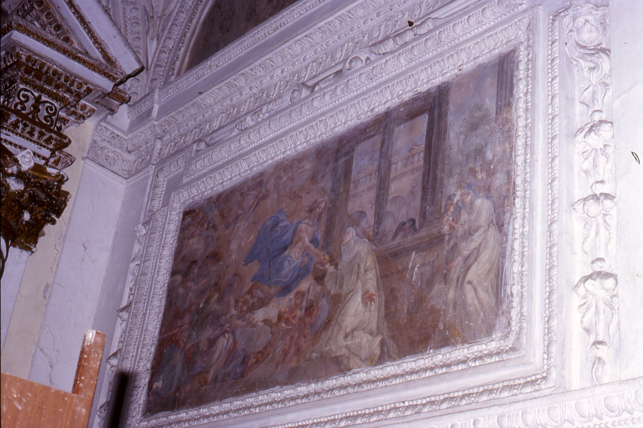 Santa Caterina da Siena ha la visione dell'angelo (dipinto) di Beinaschi Giovan Battista (attribuito) (metà sec. XVII)