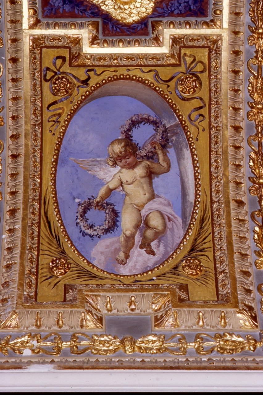 putto alato (dipinto, elemento d'insieme) di D'Agostino Gaetano (fine sec. XIX)