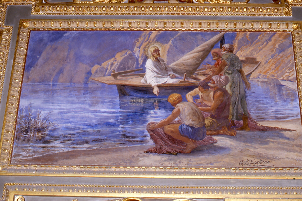 Cristo placa la tempesta sul lago di Tiberiade (dipinto, elemento d'insieme) di D'Agostino Gaetano (sec. XIX)