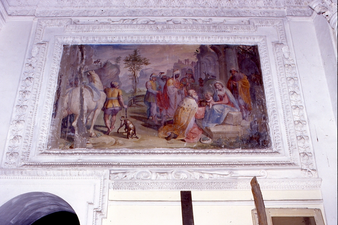 adorazione dei Re Magi (dipinto, elemento d'insieme) di Azzolino Giovan Bernardo detto Siciliano (sec. XVII)