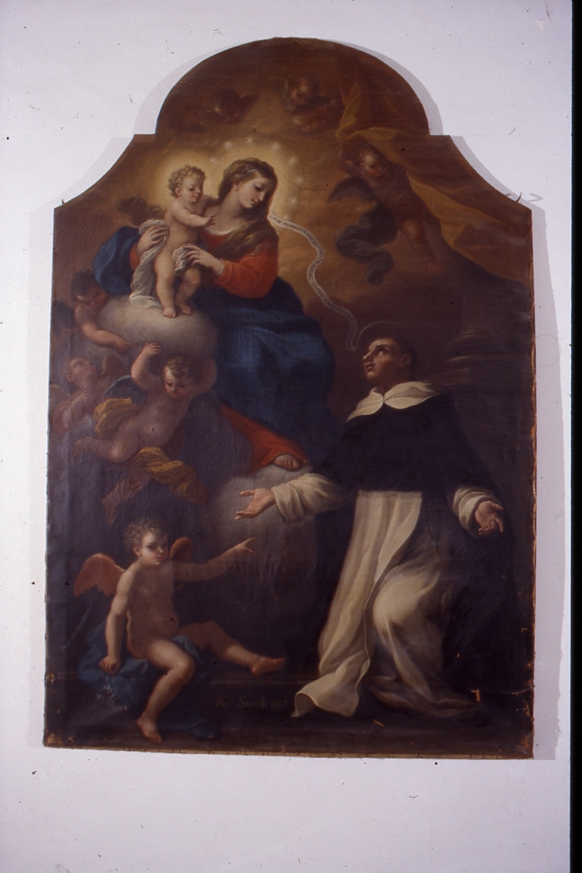apparizione della Madonna col Bambino a San Giacinto (dipinto) di Sarnelli Antonio (sec. XVIII)