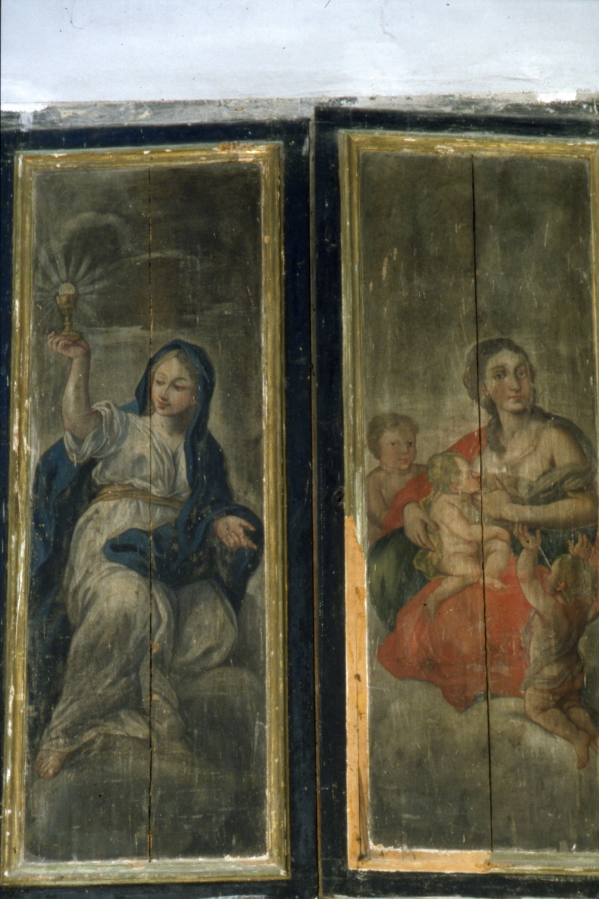allegoria della Fede e della Carità (sportello di reliquiario) di La Corcia Agnese (sec. XVIII)