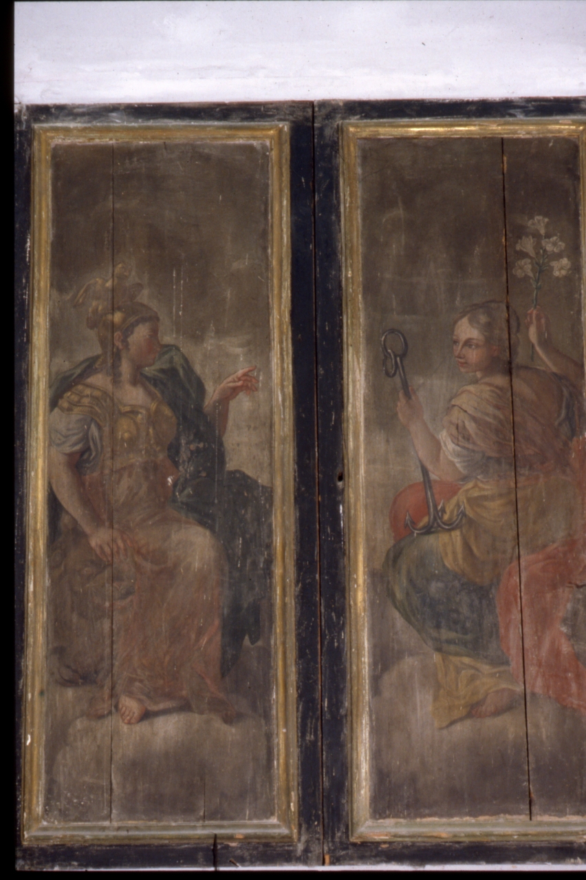allegoria della Fortezza e della Speranza (sportello di reliquiario, serie) di La Corcia Agnese (sec. XVIII)