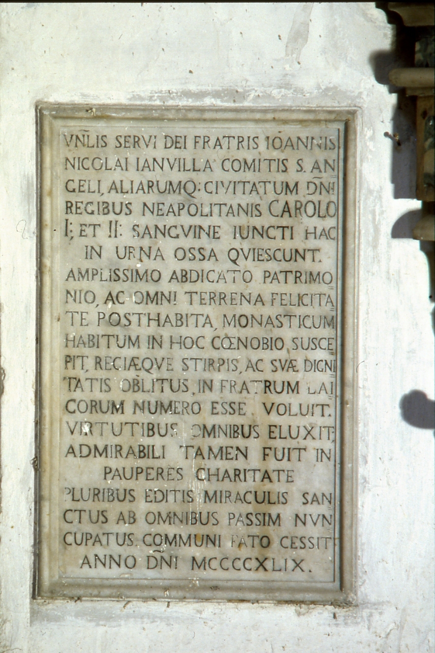 lapide commemorativa - bottega napoletana (sec. XV)
