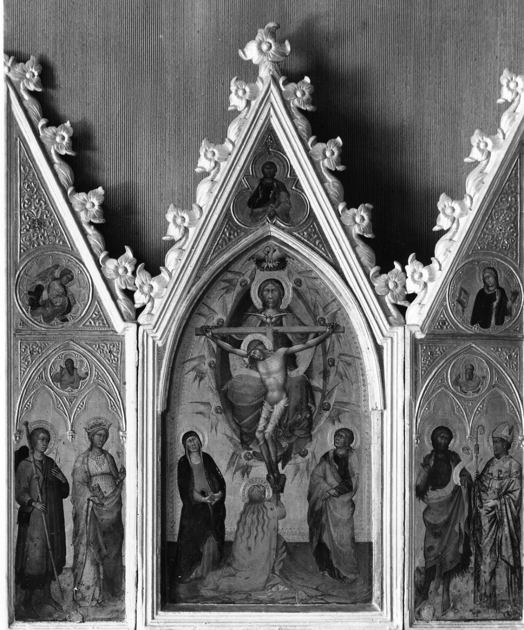 crocifissione di Cristo e santi (trittico) di Fei Paolo di Giovanni (sec. XV)