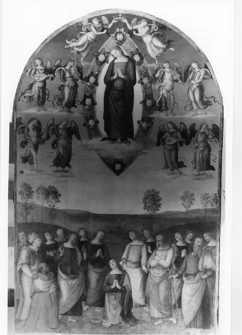transito della Madonna con gli Apostoli e il cardinale Carafa (dipinto) di Vannucci Pietro detto Perugino (sec. XVI)