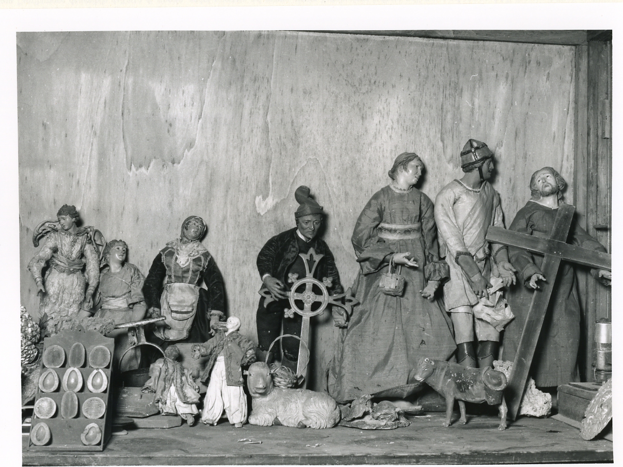 statuetta di presepio, insieme - bottega napoletana (sec. XIX)