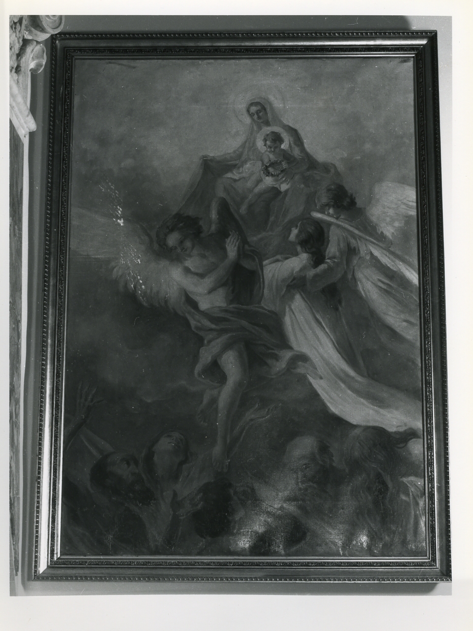 Madonna con Bambino e altri personaggi (dipinto) di Liguori Giuseppe (prima metà sec. XX)