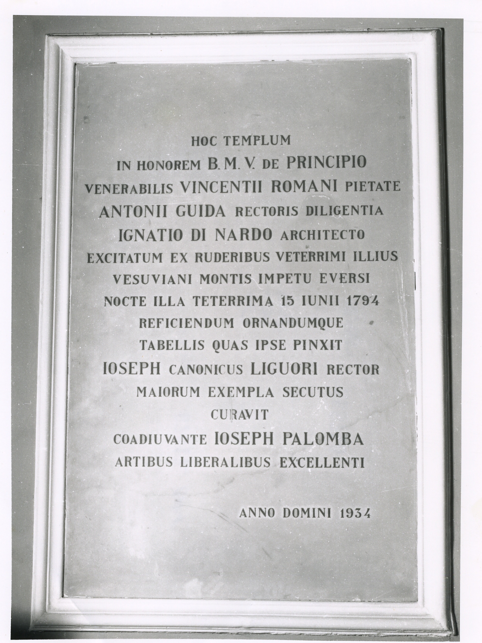 lapide commemorativa - bottega napoletana (sec. XX)