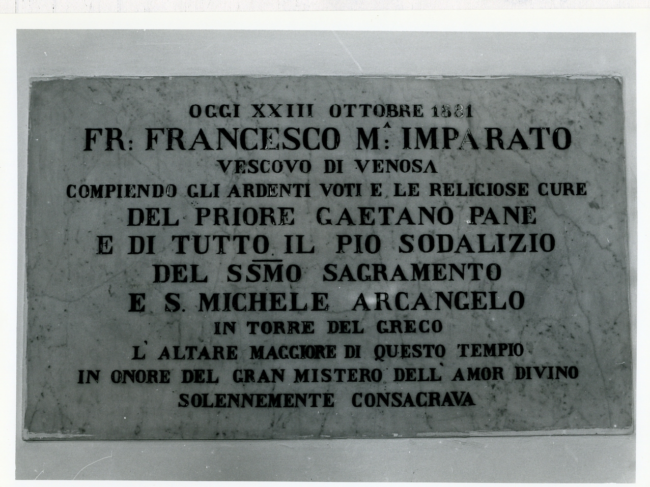 lapide commemorativa - bottega napoletana (sec. XIX)