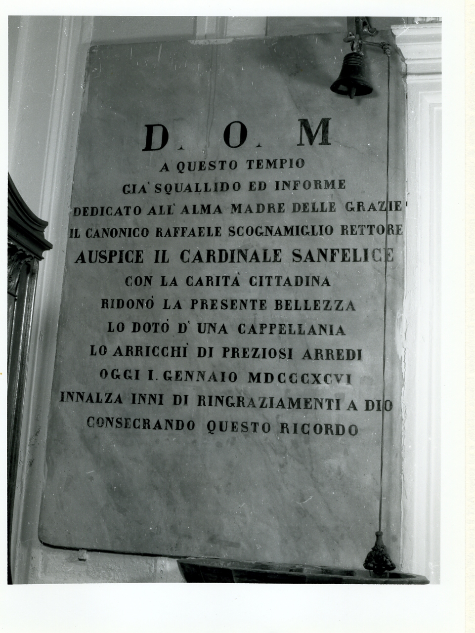 lapide commemorativa - bottega napoletana (sec. XIX)