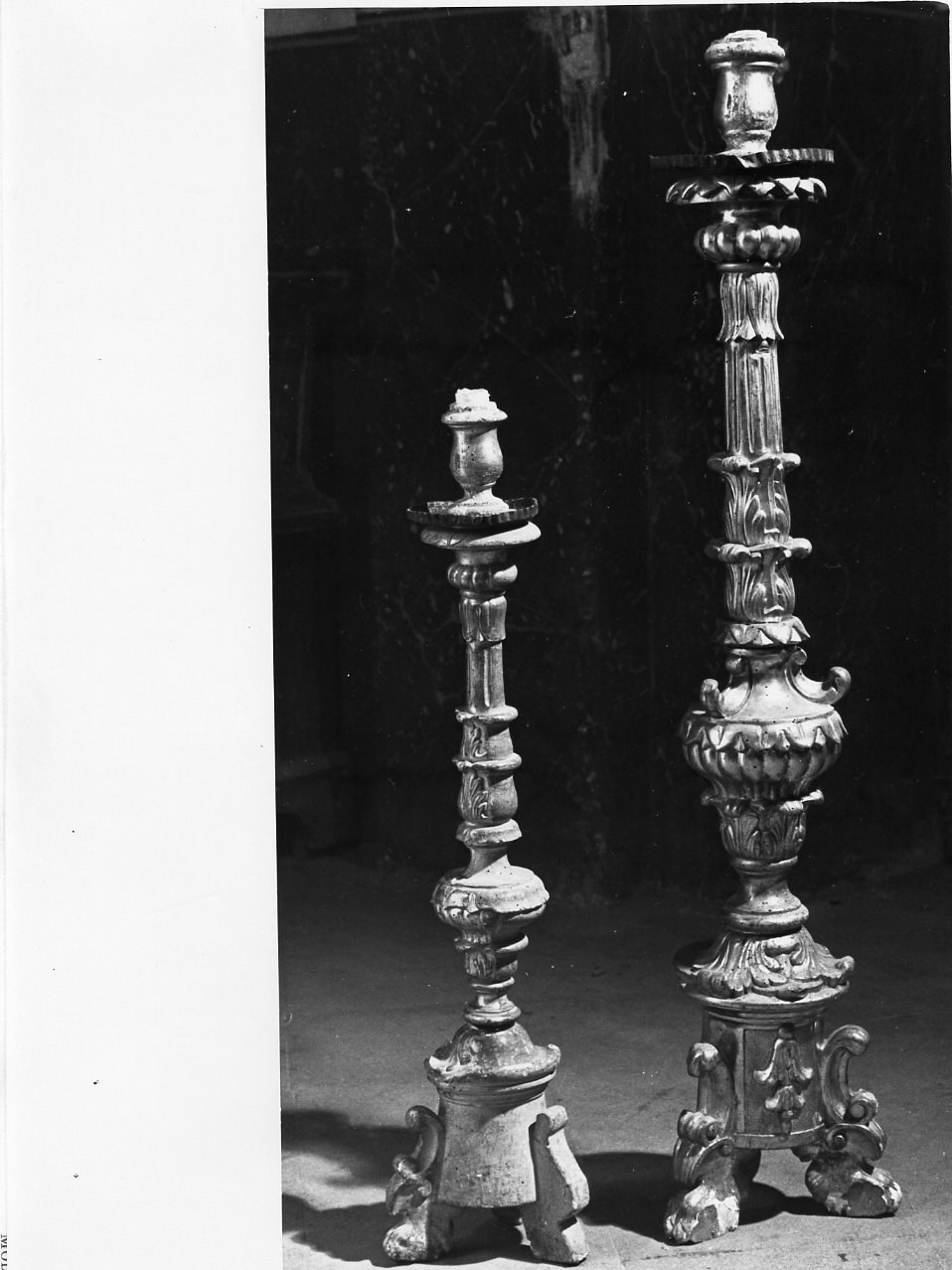 candelabro, serie - bottega napoletana (seconda metà sec. XVIII)