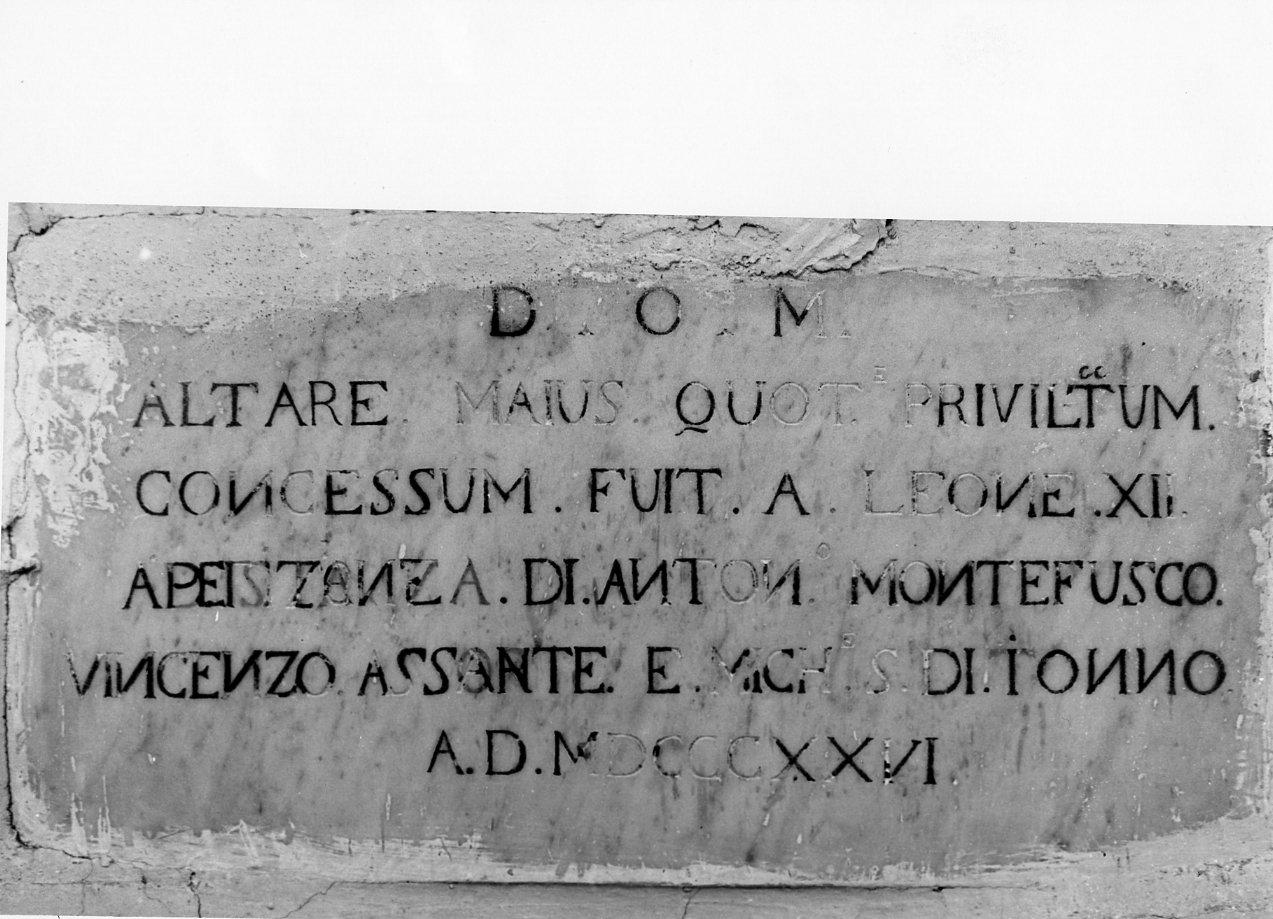 lapide commemorativa - bottega napoletana (sec. XIX)