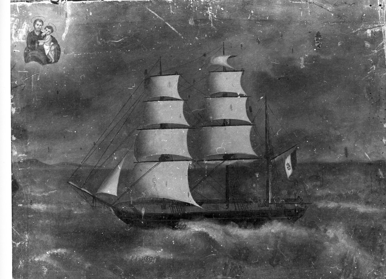 tempesta sul mare (ex voto) - ambito napoletano (sec. XIX)