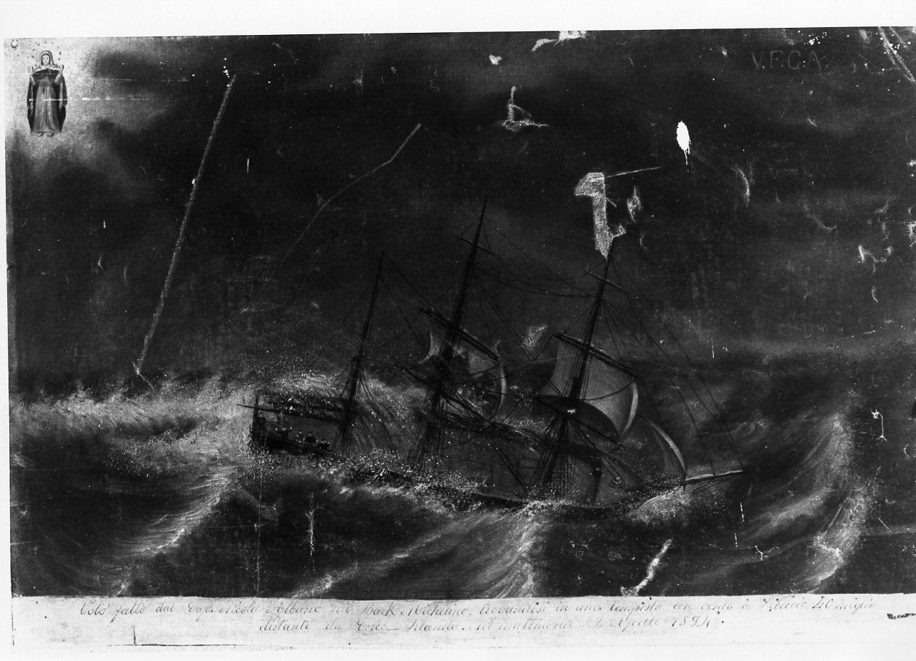 miracolo della Madonna della Libera (ex voto) - ambito napoletano (sec. XIX)