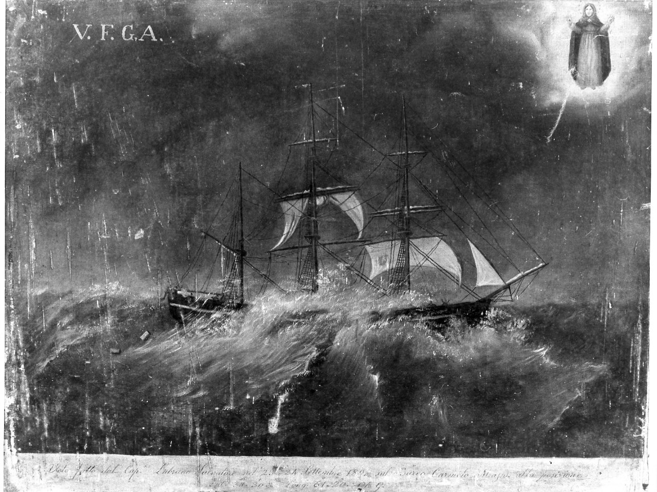 miracolo della Madonna della Libera (ex voto) - ambito napoletano (sec. XIX)