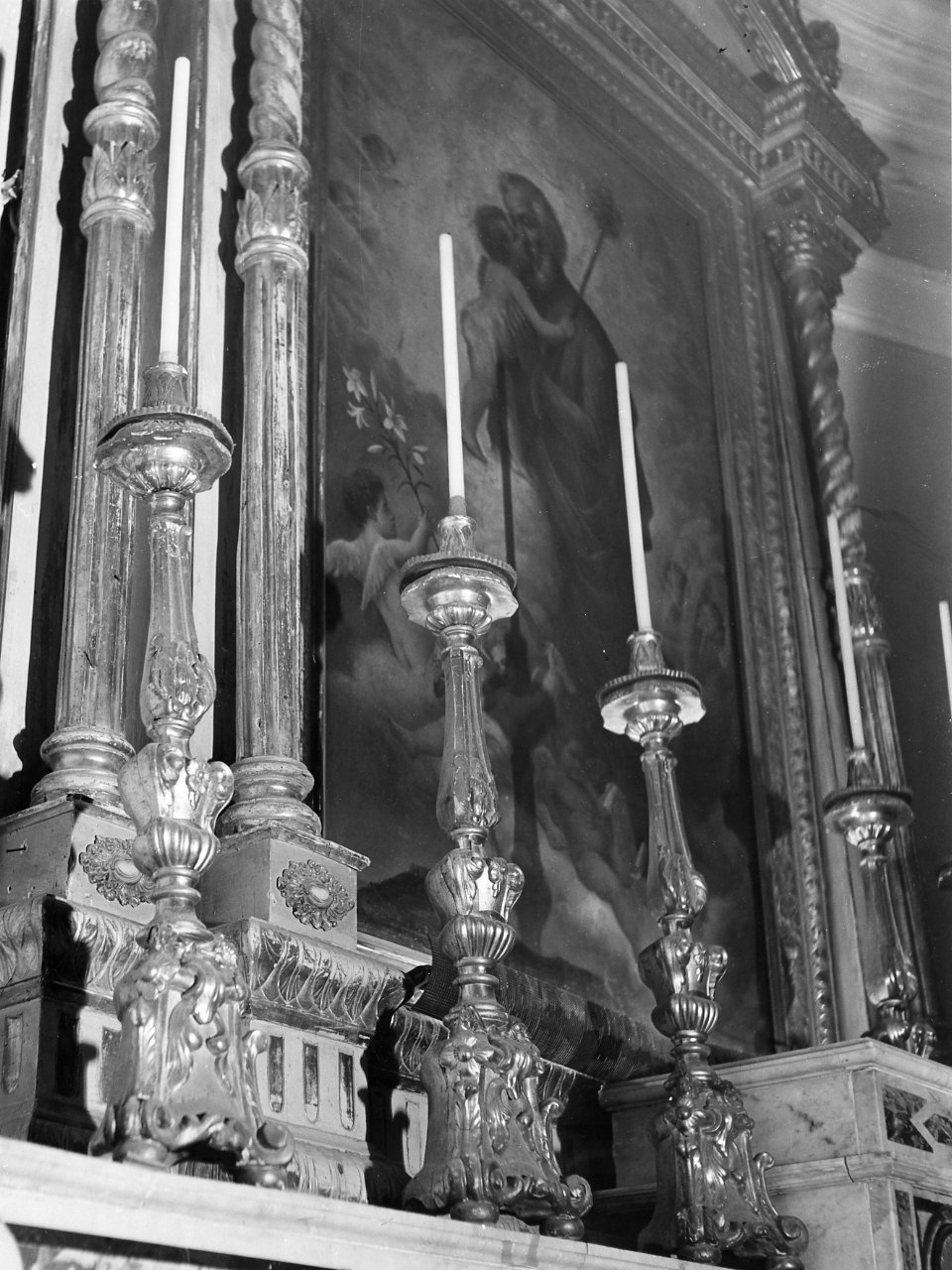 candelabro, serie - bottega napoletana (metà sec. XIX)