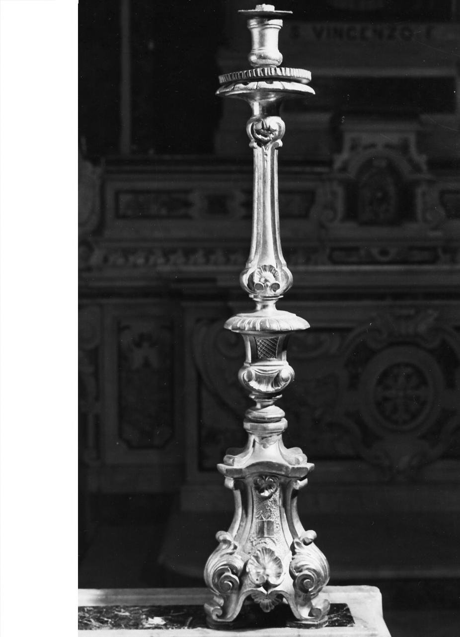 candelabro, serie - bottega napoletana (seconda metà sec. XVIII)