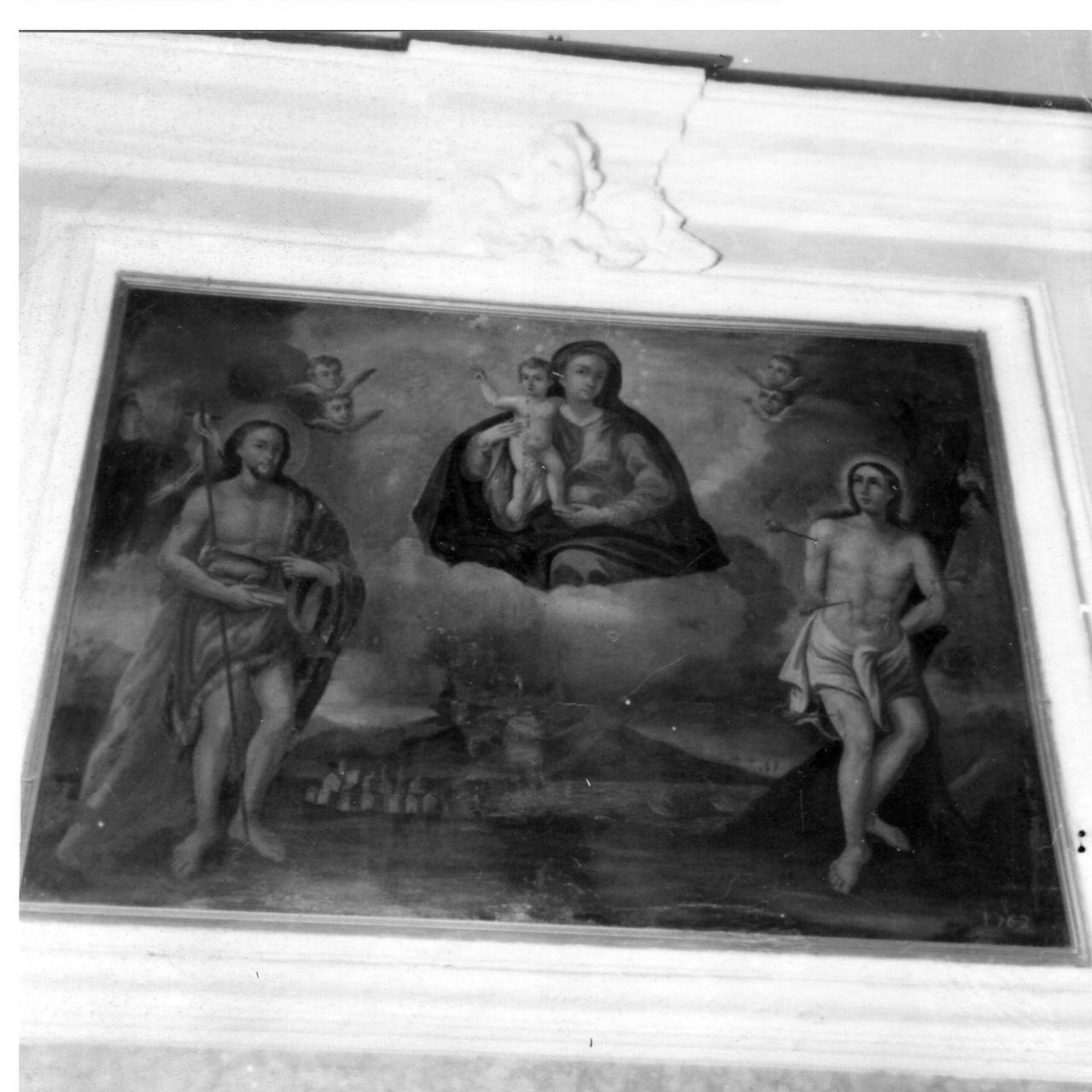 Madonna con Bambino in trono tra santi (dipinto) - ambito napoletano (sec. XVIII)