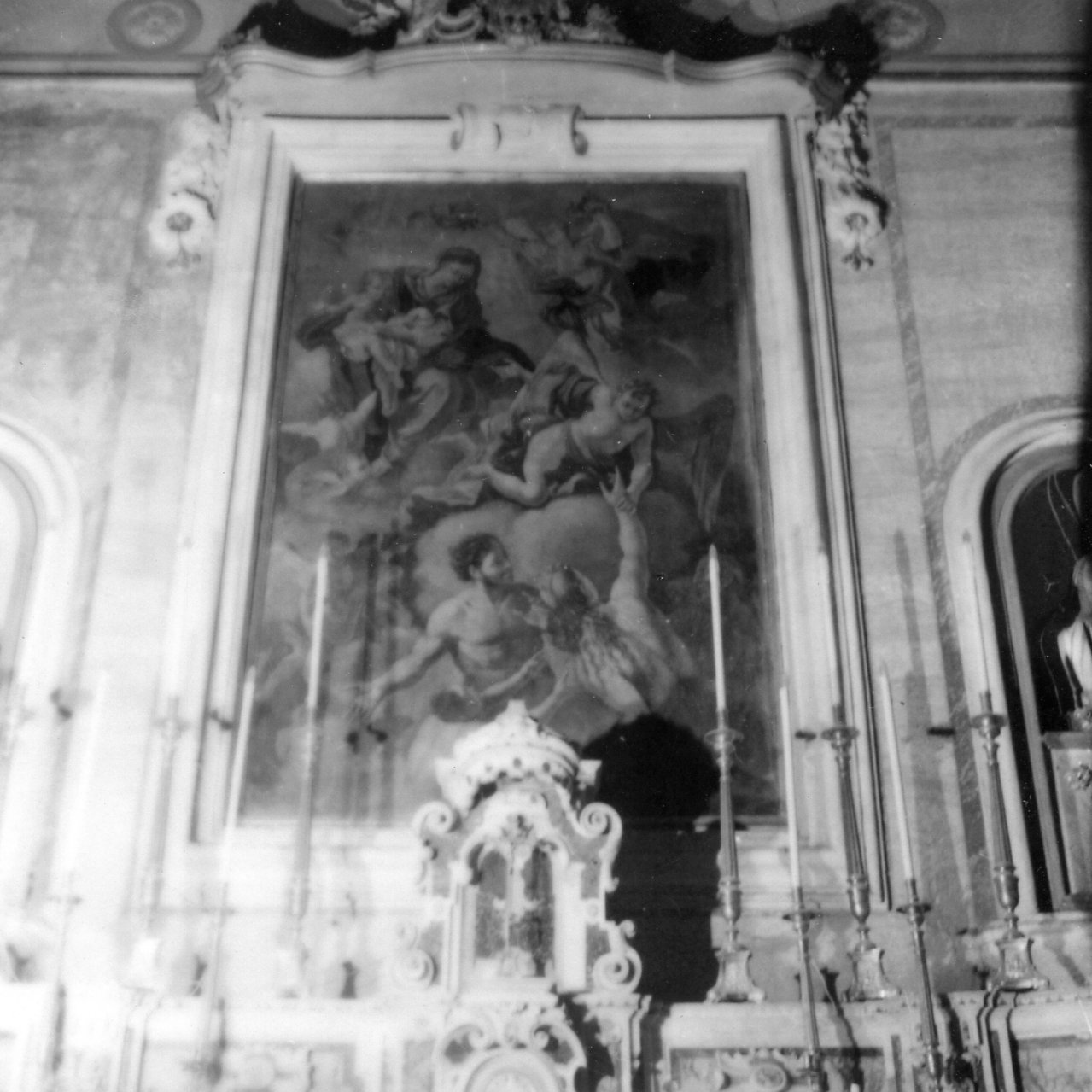 Madonna con Bambino, angeli e anime purganti (dipinto) - ambito napoletano (prima metà sec. XVIII)