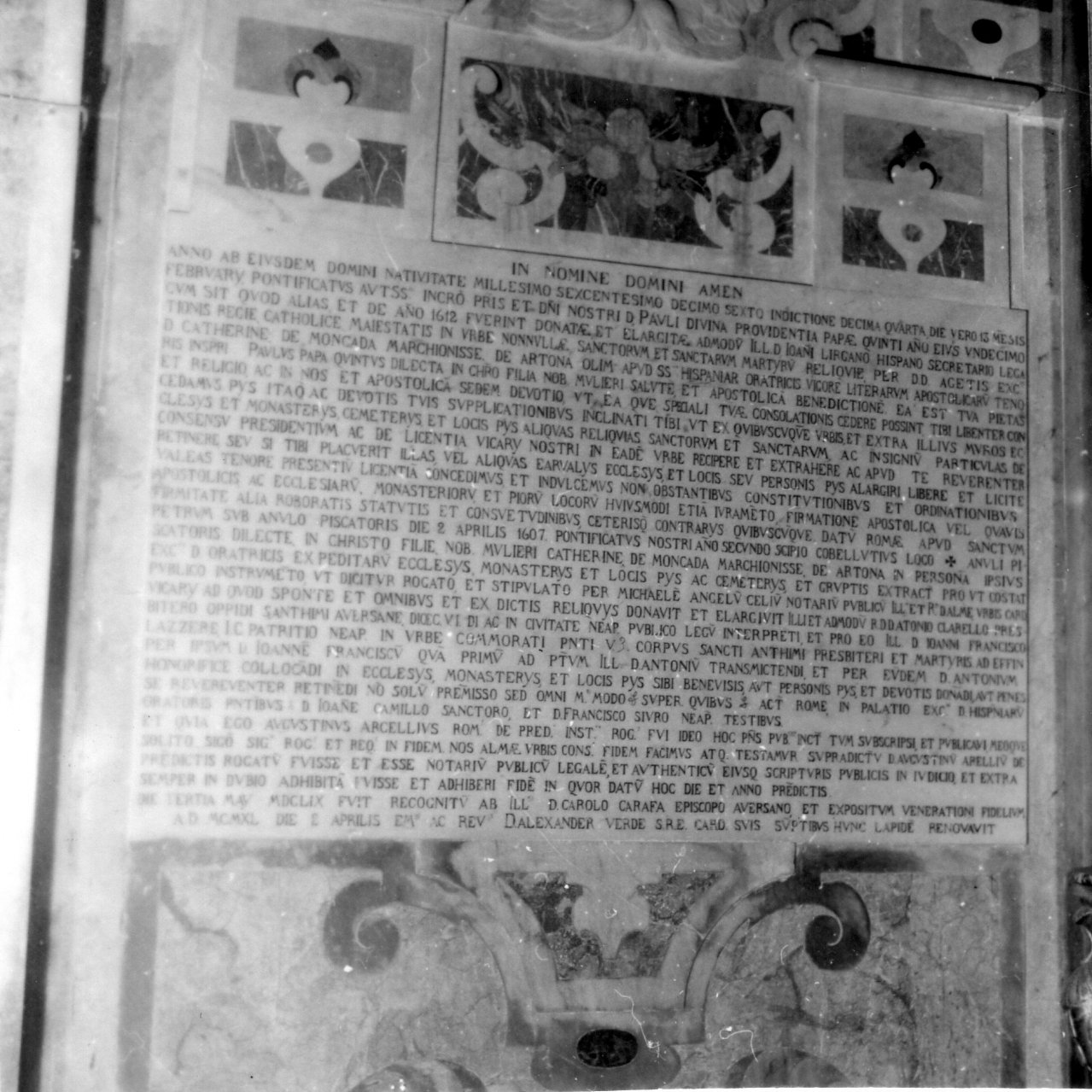 lapide documentaria - bottega napoletana (sec. XVII)