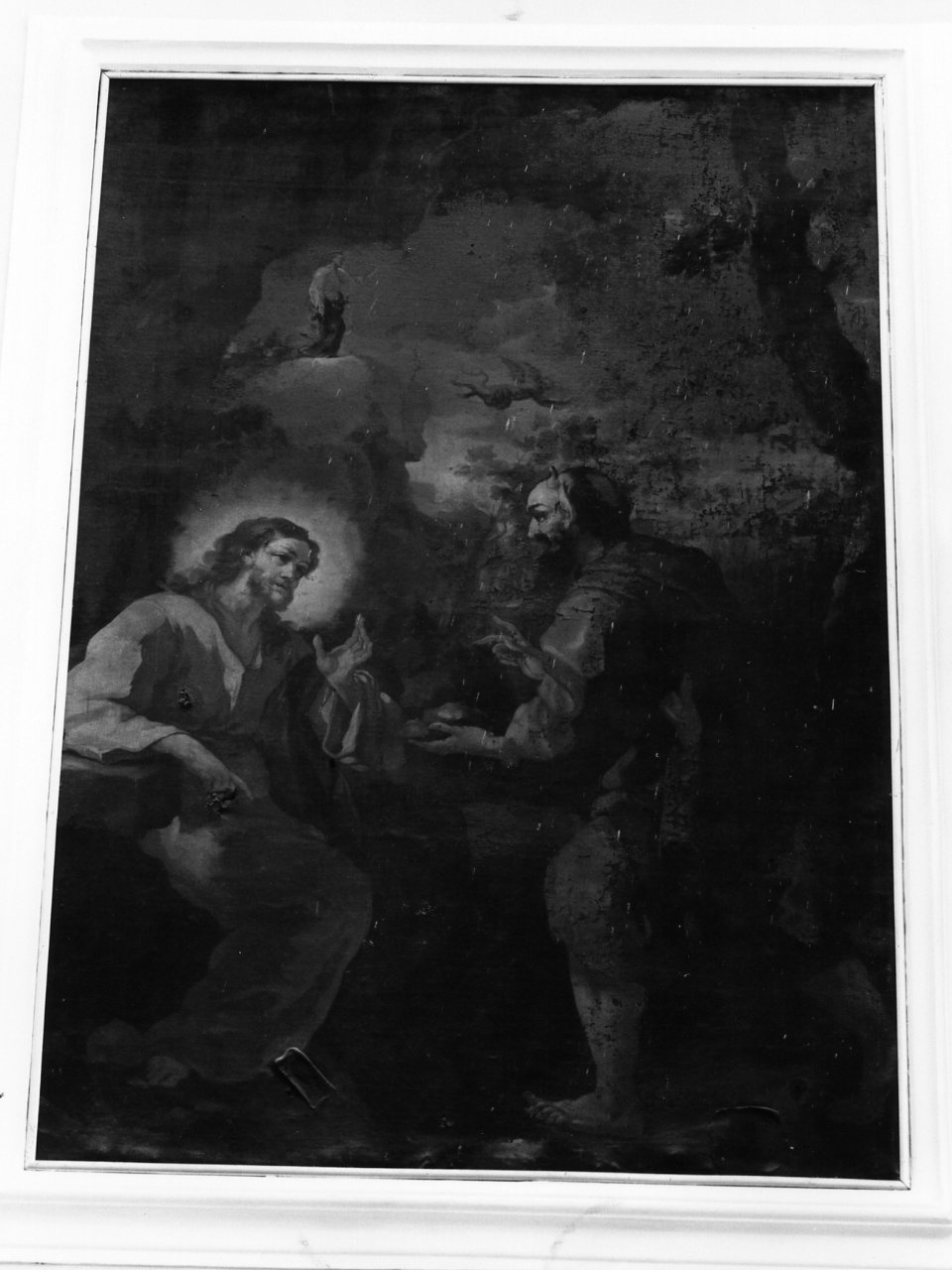 Cristo tentato da Satana (dipinto, elemento d'insieme) di Solimena Francesco detto Abate Ciccio (cerchia) (prima metà sec. XVIII)