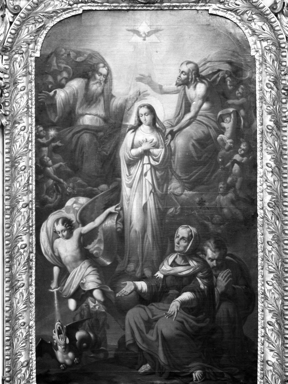 Dio Padre con Cristo la Madonna e Santi (dipinto) di De Vivo Tommaso (sec. XIX)
