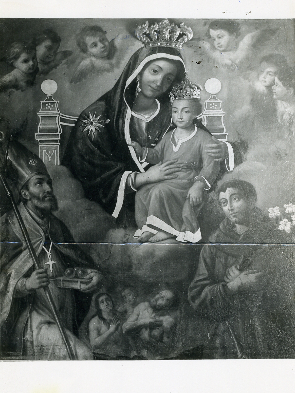 Madonna di Montevergine con Bambino e Santi (dipinto) di Spigna Alfonso di (attribuito) (seconda metà sec. XVIII)