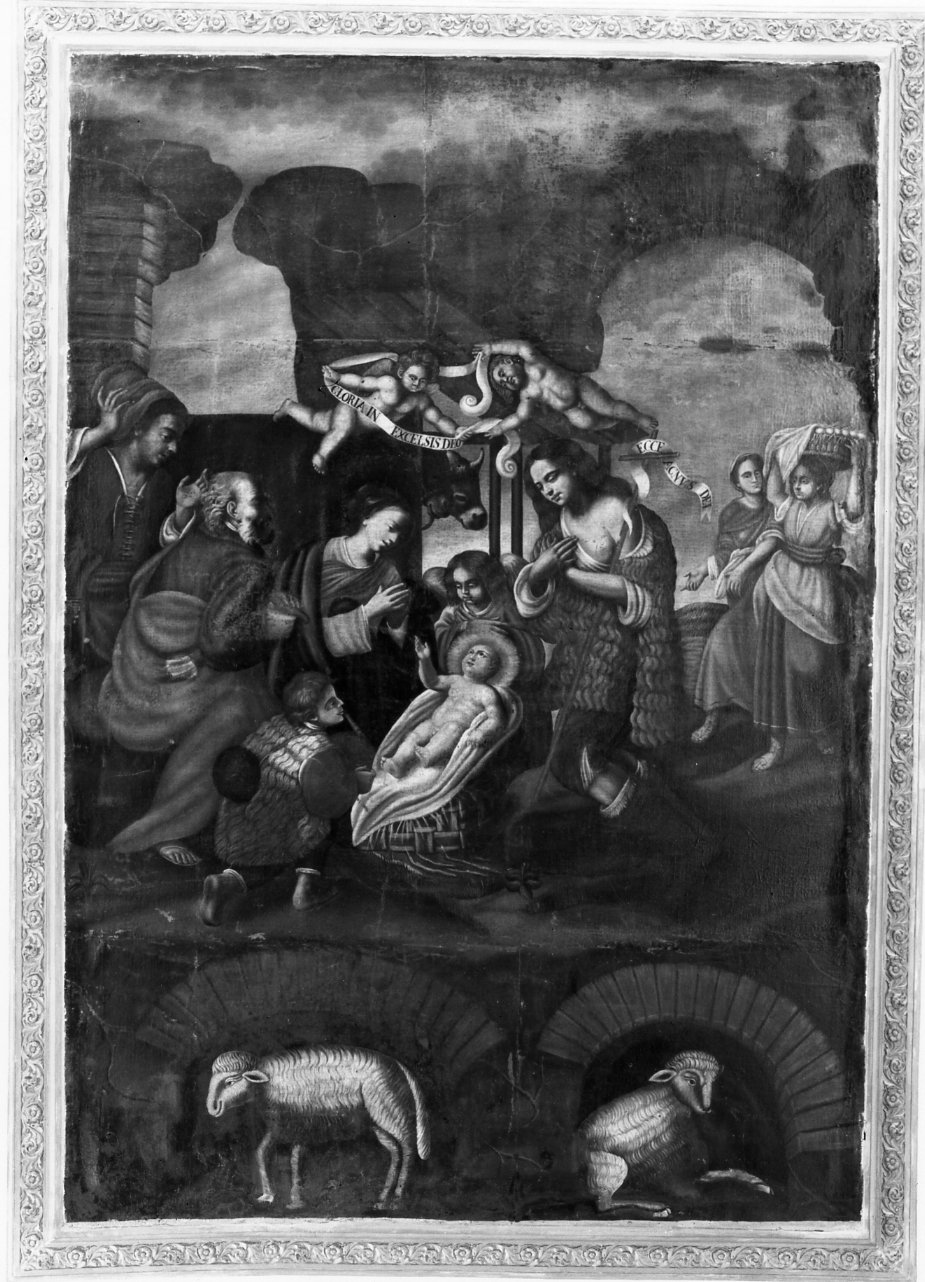 natività di Gesù (dipinto) - ambito napoletano (metà sec. XIX)