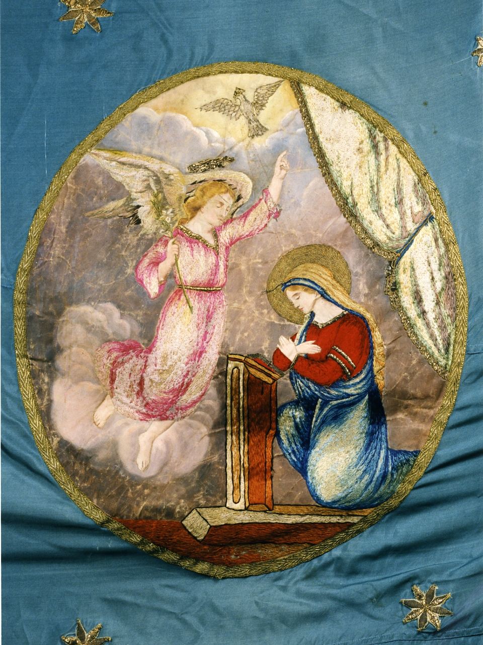 Annunciazione (decorazione a ricamo) - manifattura napoletana (fine sec. XIX)