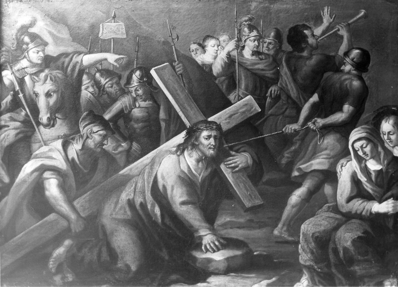 salita di Cristo al monte Calvario (dipinto) - ambito napoletano (fine sec. XVIII)