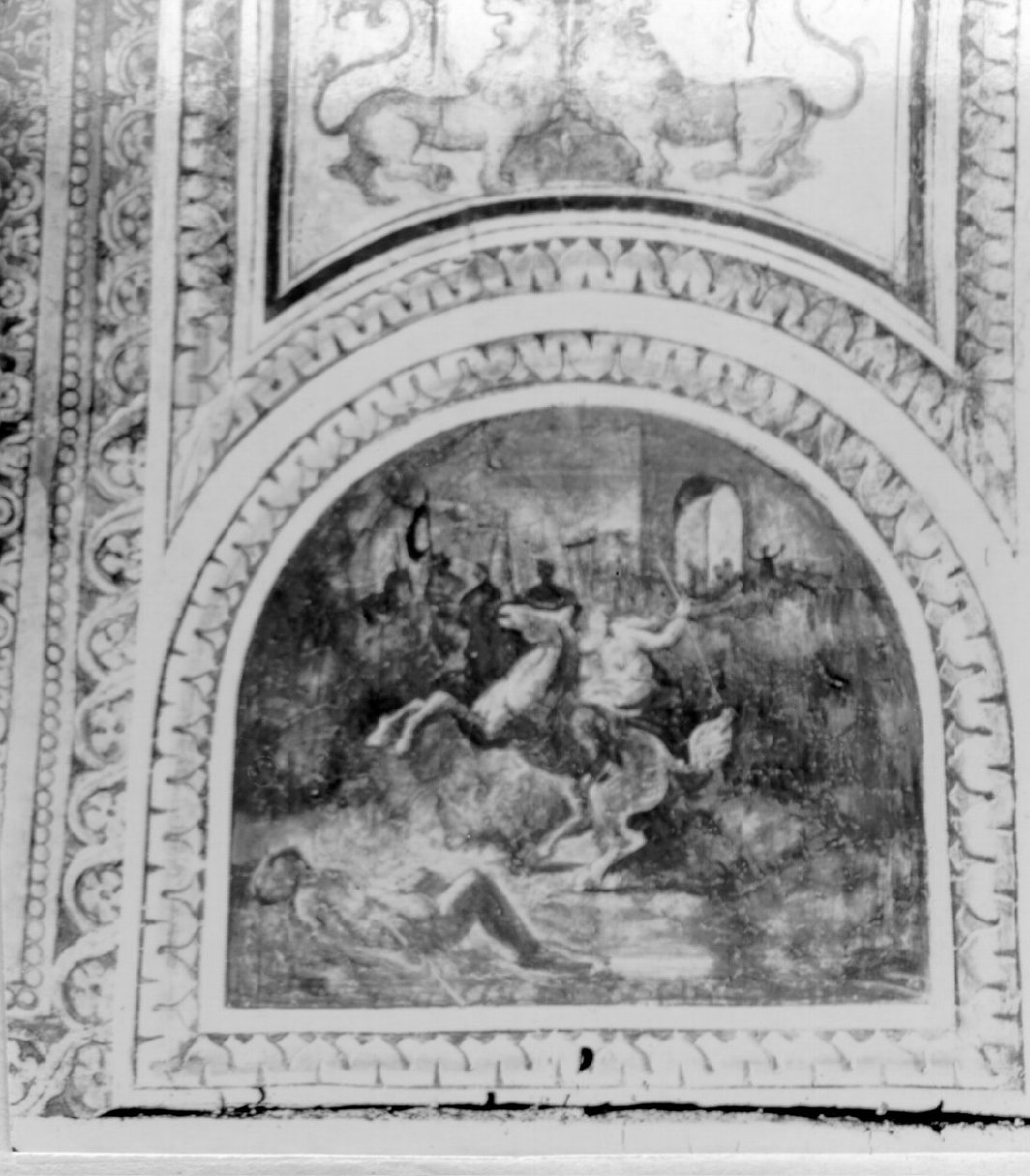 scena di battaglia (dipinto, elemento d'insieme) di Rodriguez Luigi (e aiuti) (primo quarto sec. XVII)