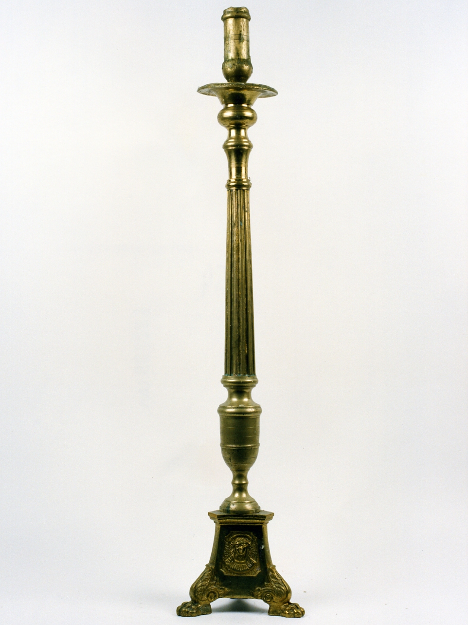 candeliere d'altare, serie - bottega campana (seconda metà sec. XIX)