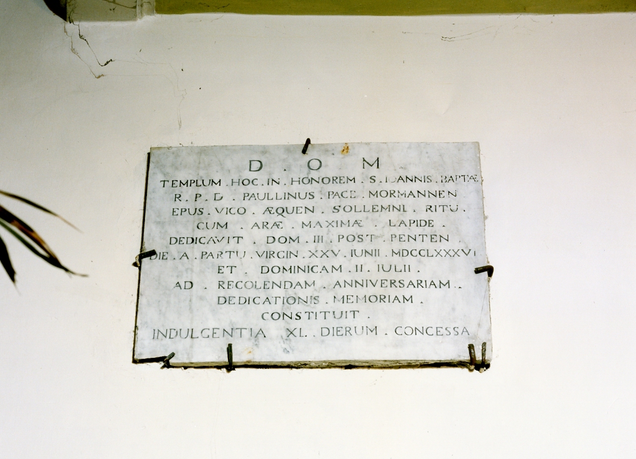 lapide celebrativa - bottega napoletana (sec. XVIII)