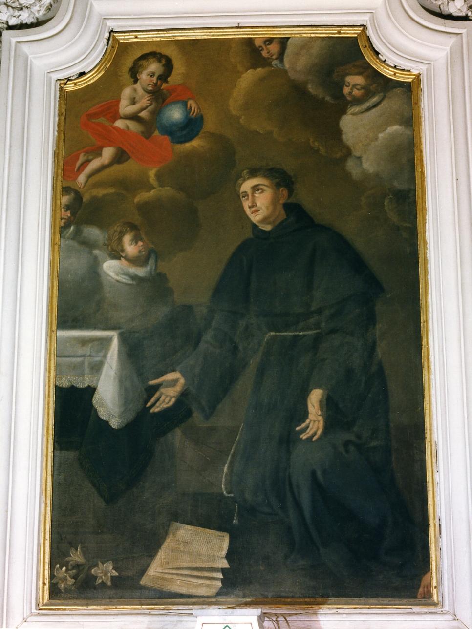 apparizione di Gesù Bambino a Sant'Antonio da Padova (dipinto) - ambito napoletano (sec. XVII)