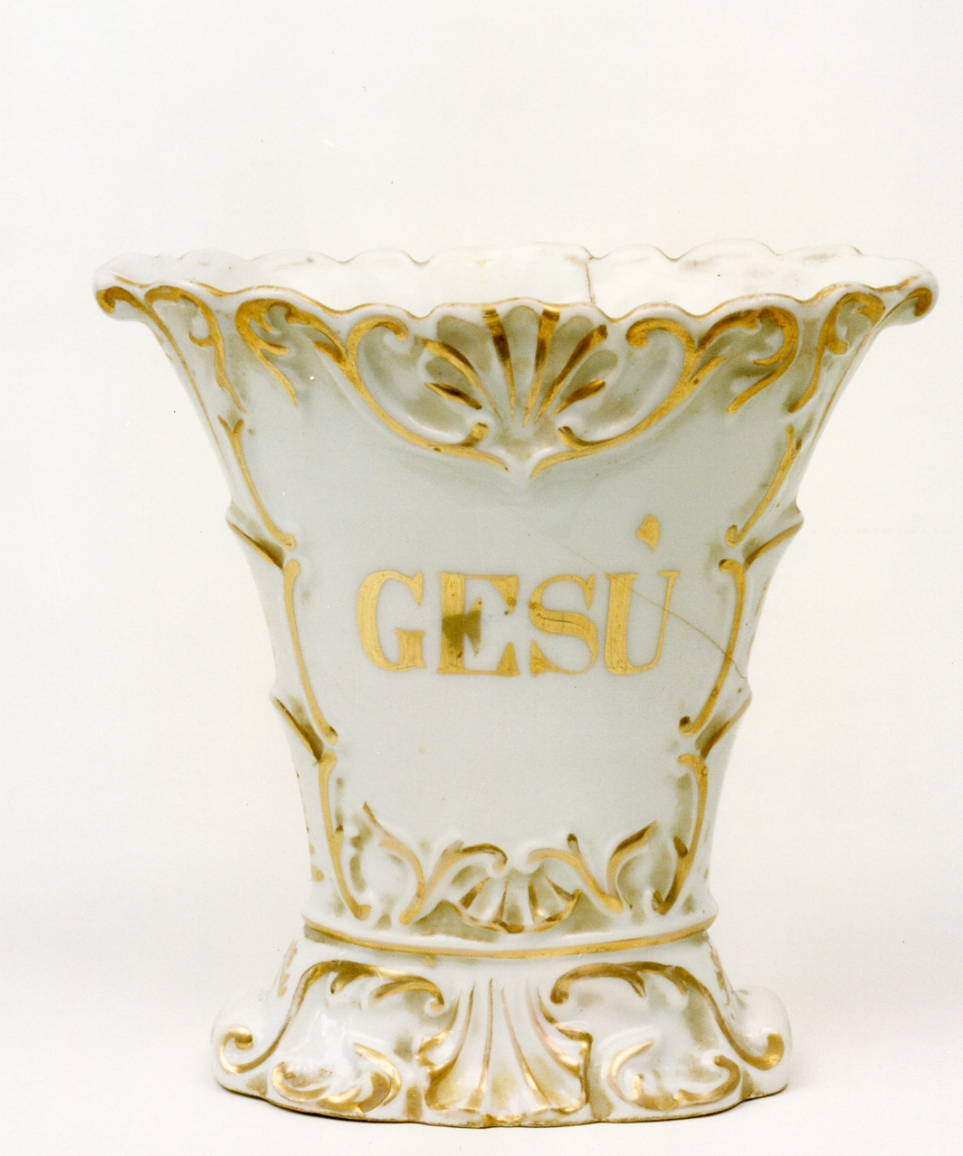 vaso da fiori, serie - bottega campana (fine/inizio secc. XIX/ XX)
