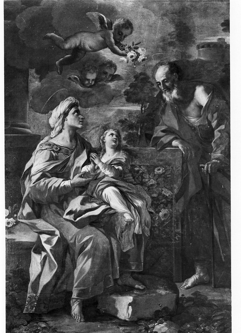 Maria Vergine bambina con Sant'Anna e San Gioacchino (dipinto) - ambito napoletano (inizio sec. XVIII)