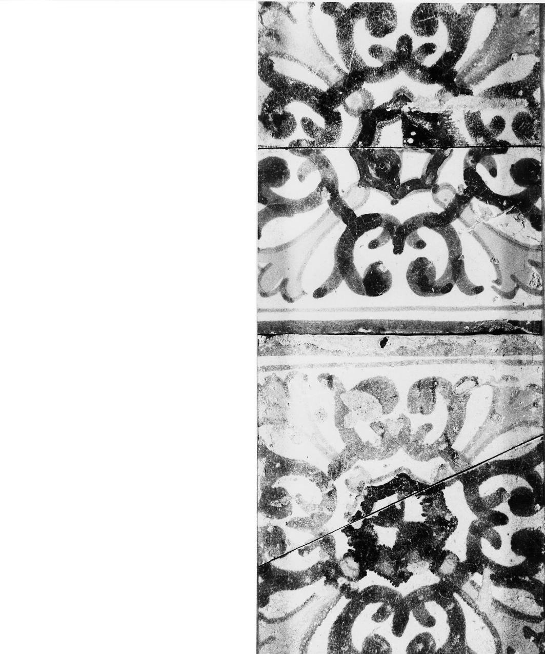 pavimento a mattonelle, frammento - bottega napoletana (seconda metà sec. XVIII)