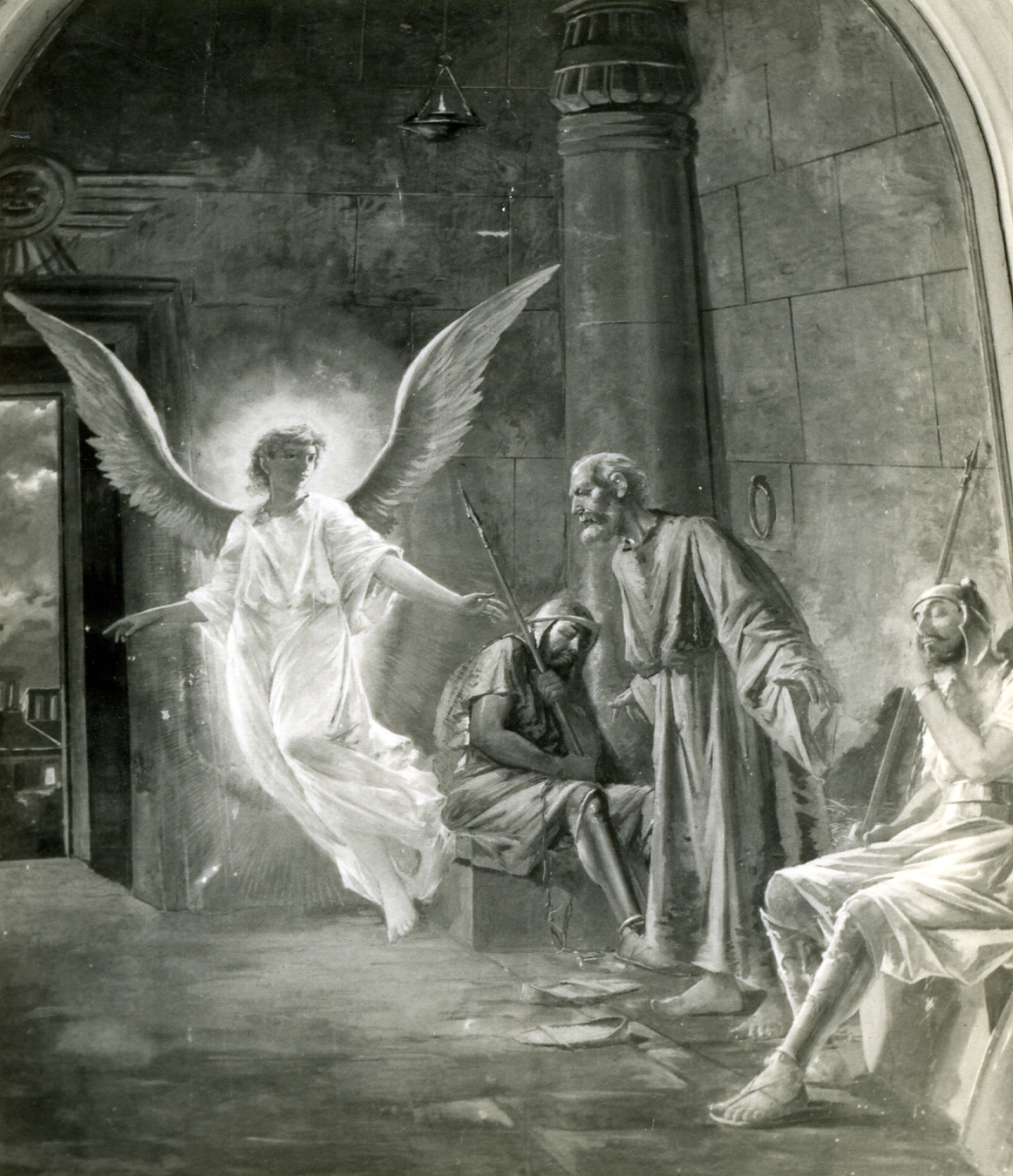 San Pietro liberato dal carcere da un angelo (dipinto) di Cozzolino Salvatore (sec. XIX)