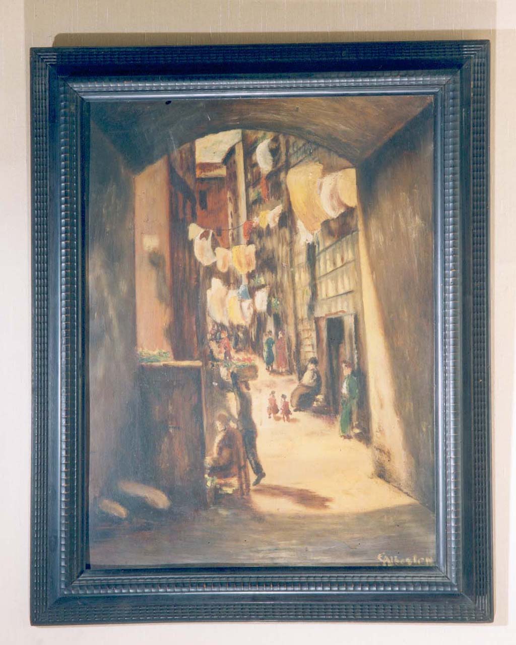 veduta di Napoli (dipinto) di Alberton E (primo quarto sec. XX)