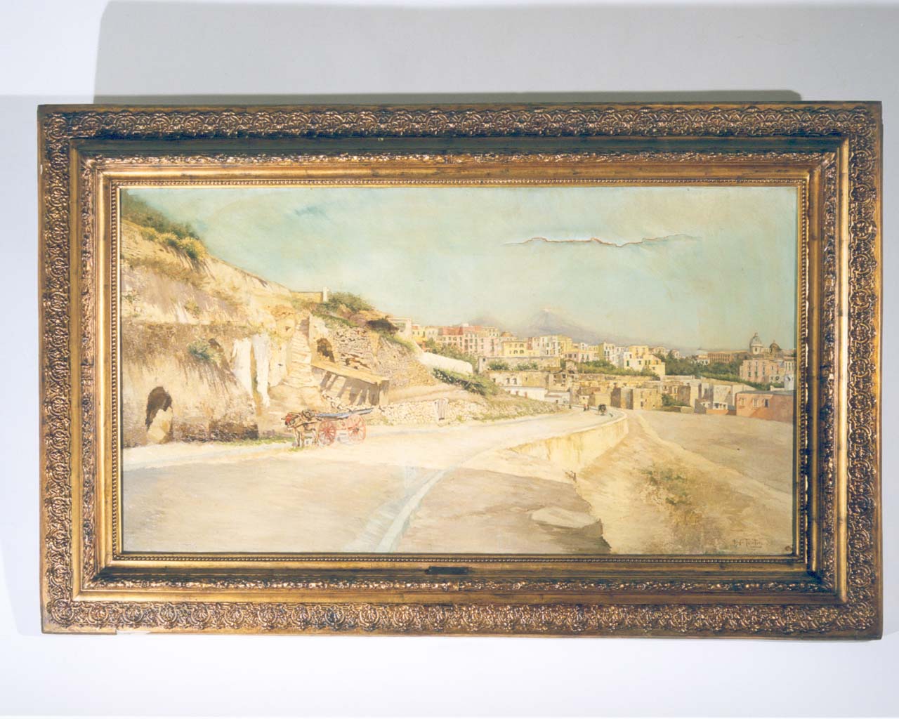 veduta di napoli dal parco grifeo (dipinto) di Tessitore Gelanzé Amelia (inizio sec. XX)