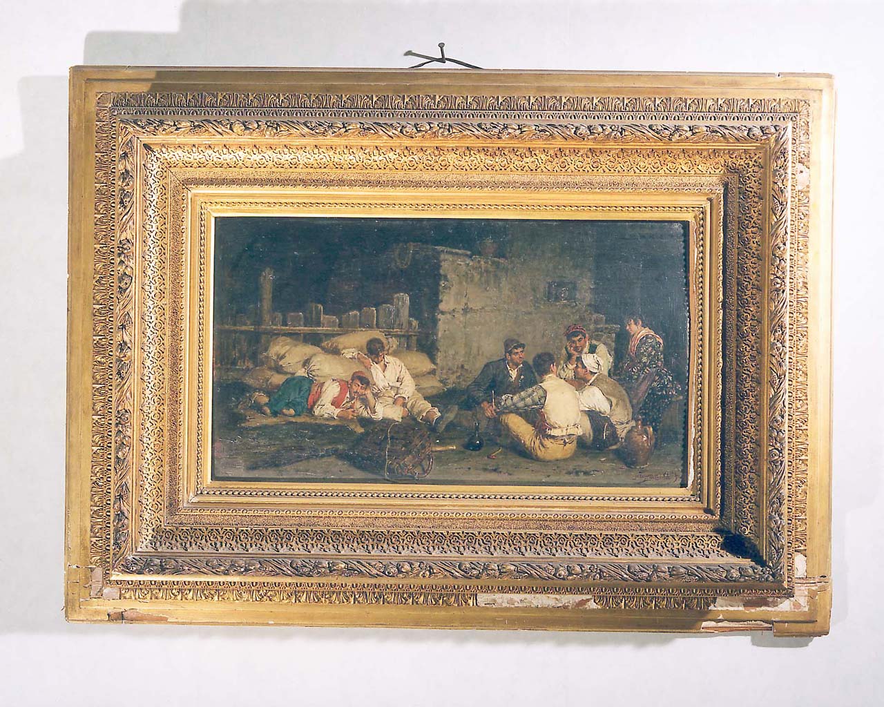 nell'ora del riposo, scena di genere (dipinto) di Petrocelli Achille (sec. XIX)