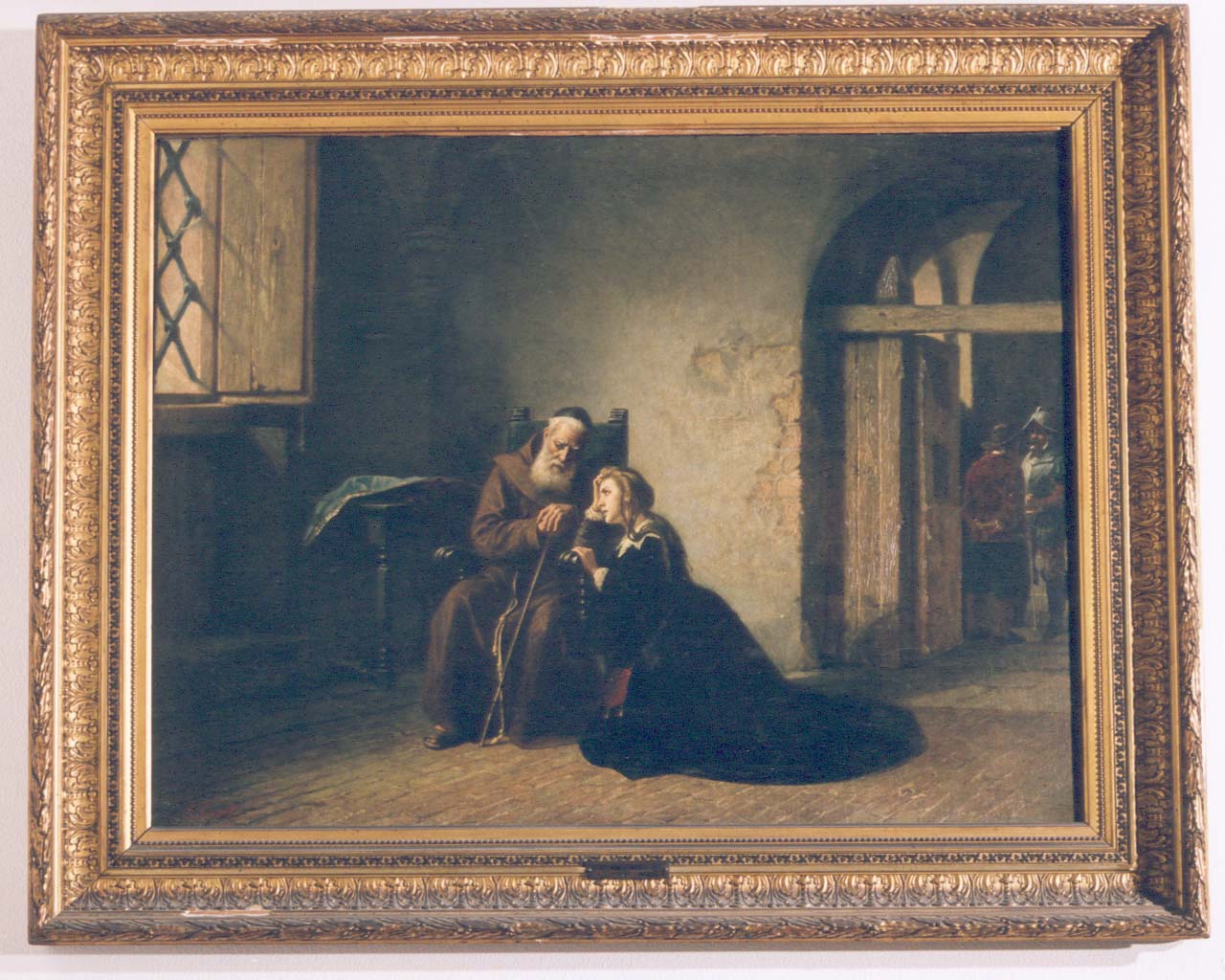 confessione di Beatrice Cenci, interno con figure (dipinto) di Maurelli Luigi (seconda metà sec. XIX)